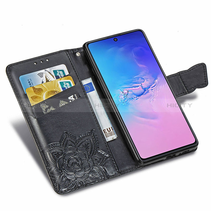 Custodia Portafoglio In Pelle Farfalla Cover con Supporto per Samsung Galaxy S10 Lite