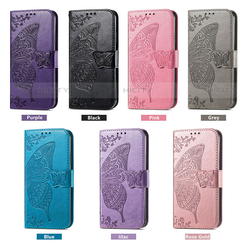 Custodia Portafoglio In Pelle Farfalla Cover con Supporto per Samsung Galaxy S21 Ultra 5G