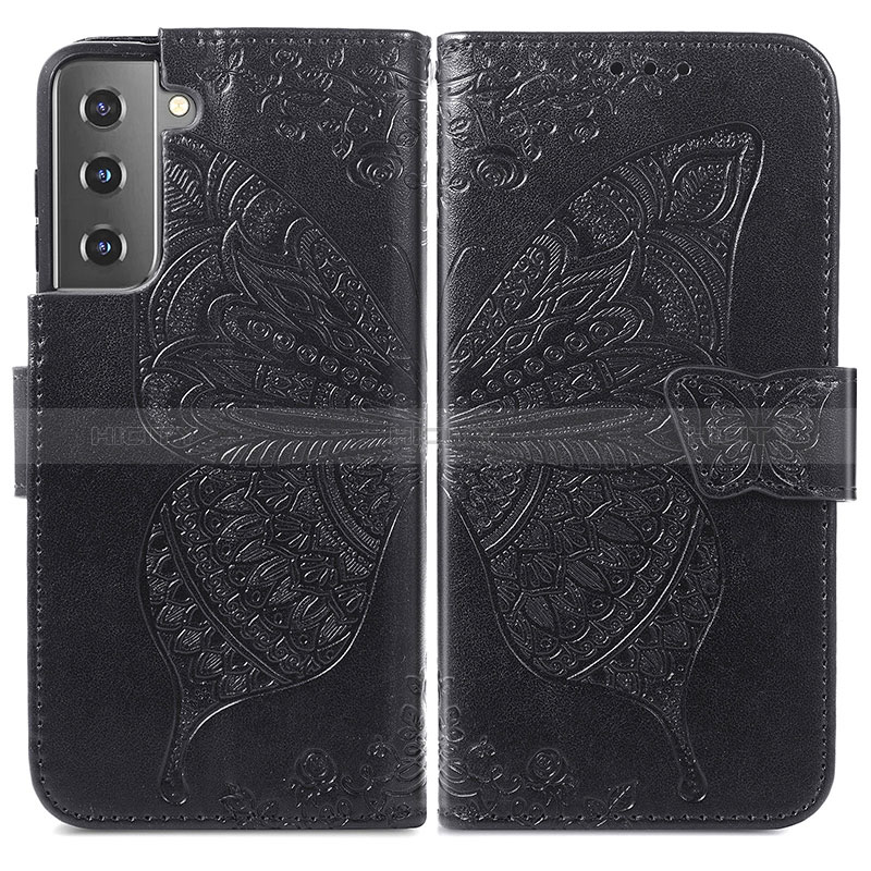 Custodia Portafoglio In Pelle Farfalla Cover con Supporto per Samsung Galaxy S24 5G Nero