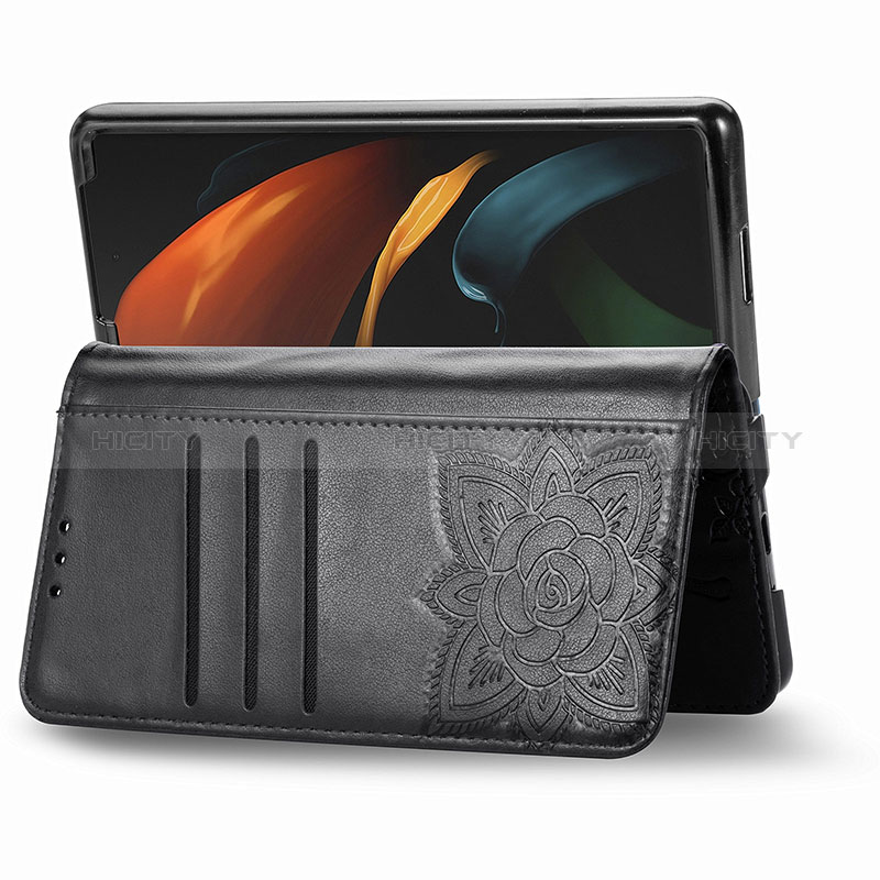 Custodia Portafoglio In Pelle Farfalla Cover con Supporto per Samsung Galaxy Z Fold2 5G