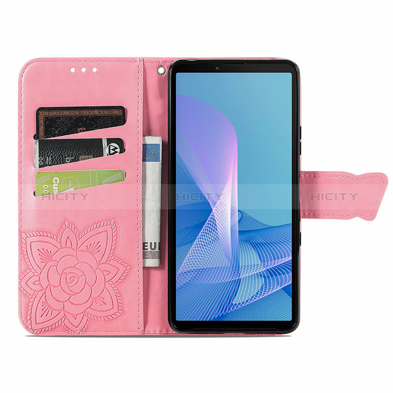 Custodia Portafoglio In Pelle Farfalla Cover con Supporto per Sony Xperia 10 III Lite