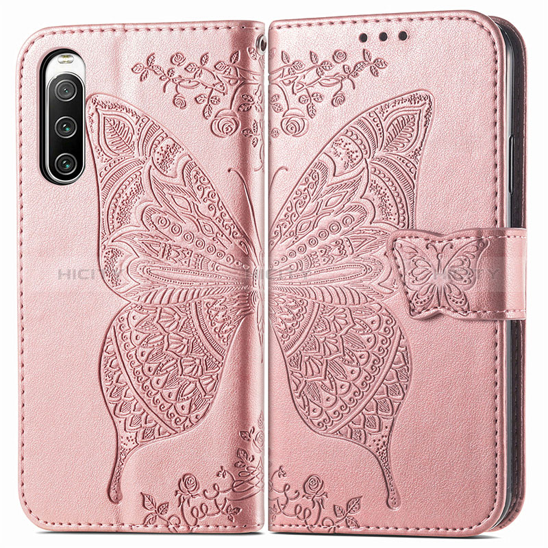 Custodia Portafoglio In Pelle Farfalla Cover con Supporto per Sony Xperia 10 IV SO-52C