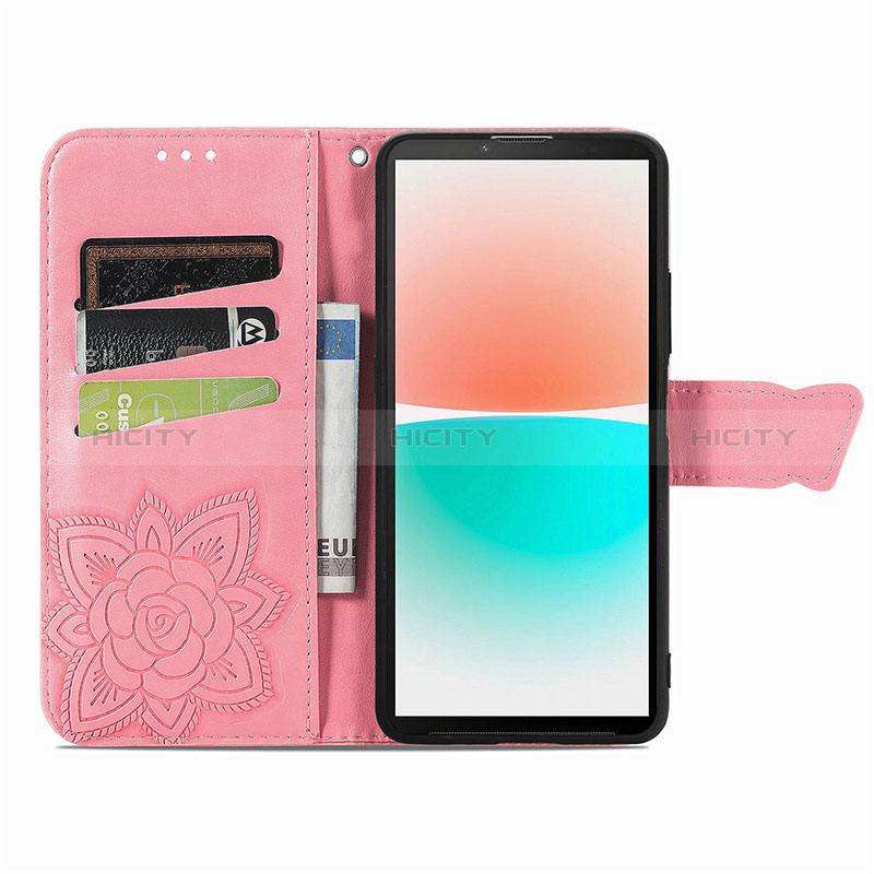 Custodia Portafoglio In Pelle Farfalla Cover con Supporto per Sony Xperia 10 IV SO-52C