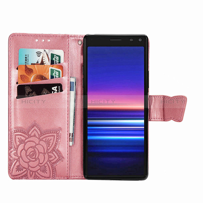 Custodia Portafoglio In Pelle Farfalla Cover con Supporto per Sony Xperia 8 Lite