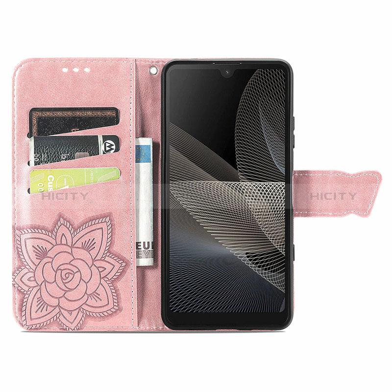 Custodia Portafoglio In Pelle Farfalla Cover con Supporto per Sony Xperia Ace II SO-41B