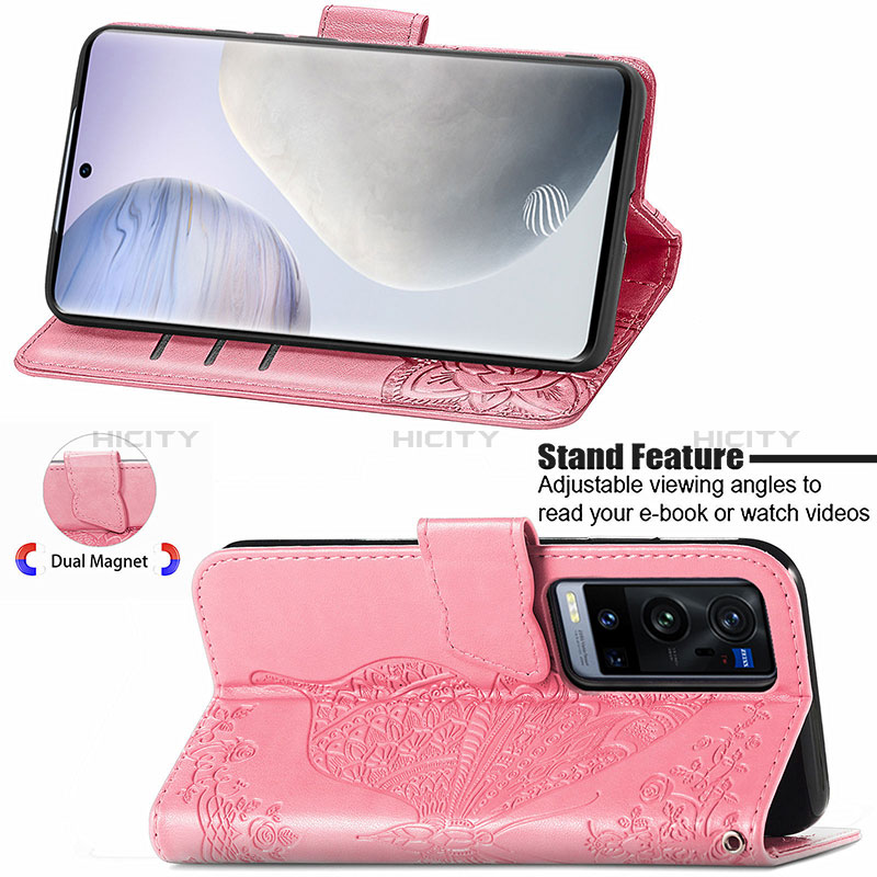 Custodia Portafoglio In Pelle Farfalla Cover con Supporto per Vivo X60 Pro+ Plus 5G