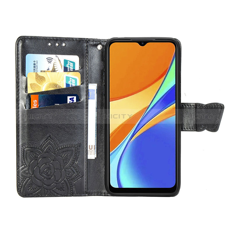 Custodia Portafoglio In Pelle Farfalla Cover con Supporto per Xiaomi POCO C3