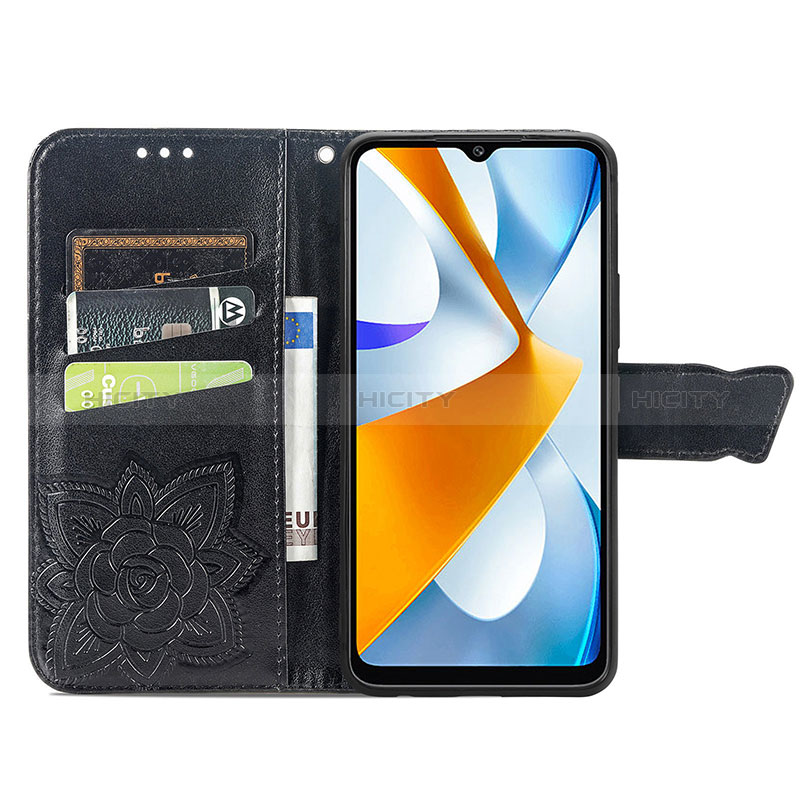 Custodia Portafoglio In Pelle Farfalla Cover con Supporto per Xiaomi Poco C40