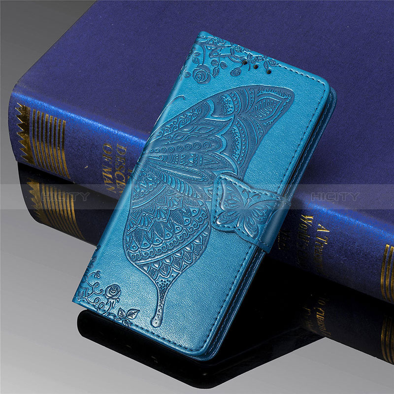 Custodia Portafoglio In Pelle Farfalla Cover con Supporto per Xiaomi Poco M2 Blu