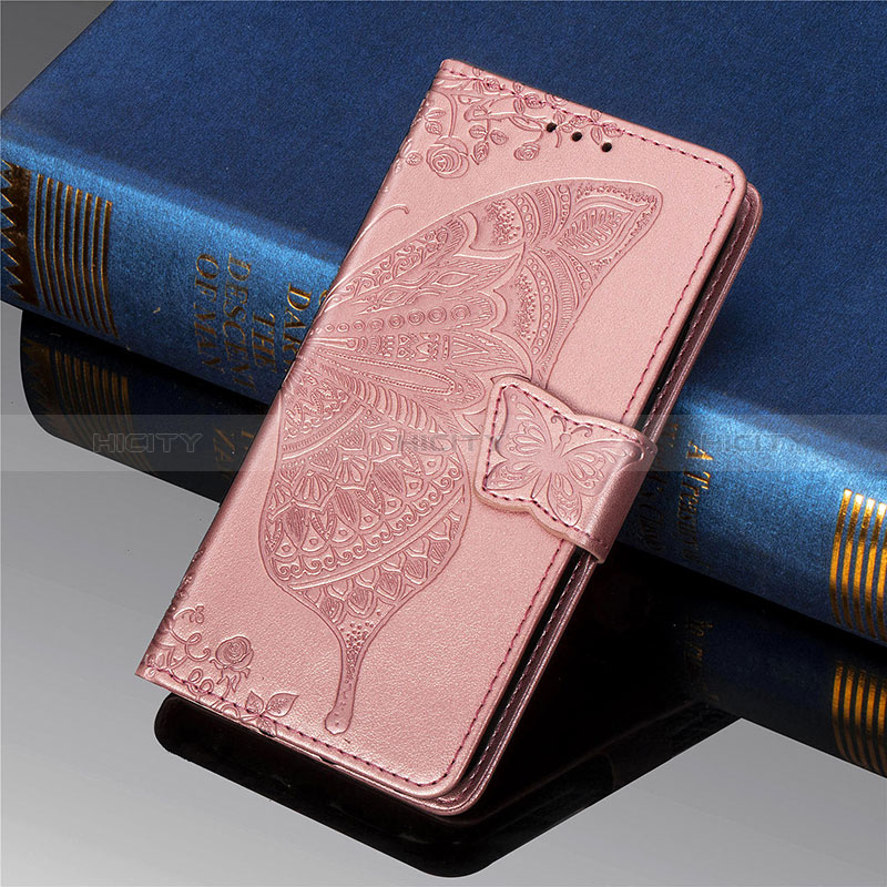 Custodia Portafoglio In Pelle Farfalla Cover con Supporto per Xiaomi Poco M2 Rosa