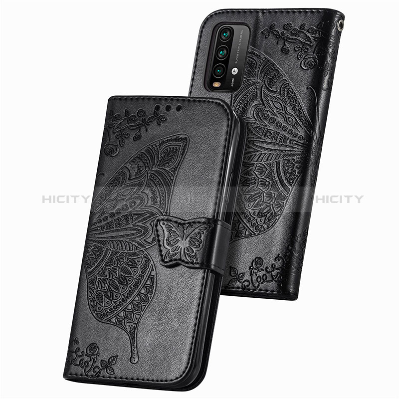 Custodia Portafoglio In Pelle Farfalla Cover con Supporto per Xiaomi Redmi 9 Power