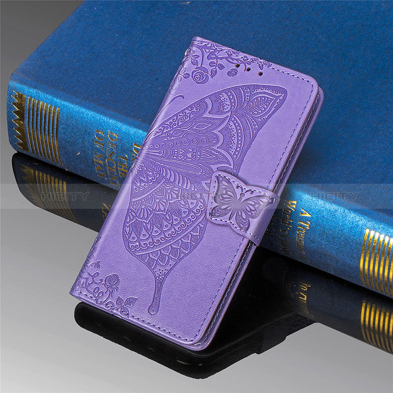 Custodia Portafoglio In Pelle Farfalla Cover con Supporto per Xiaomi Redmi 9 Prime India Lavanda