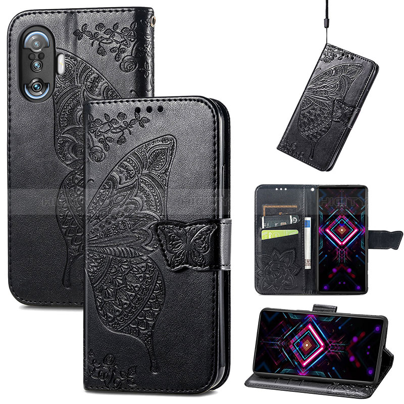 Custodia Portafoglio In Pelle Farfalla Cover con Supporto per Xiaomi Redmi K40 Gaming 5G