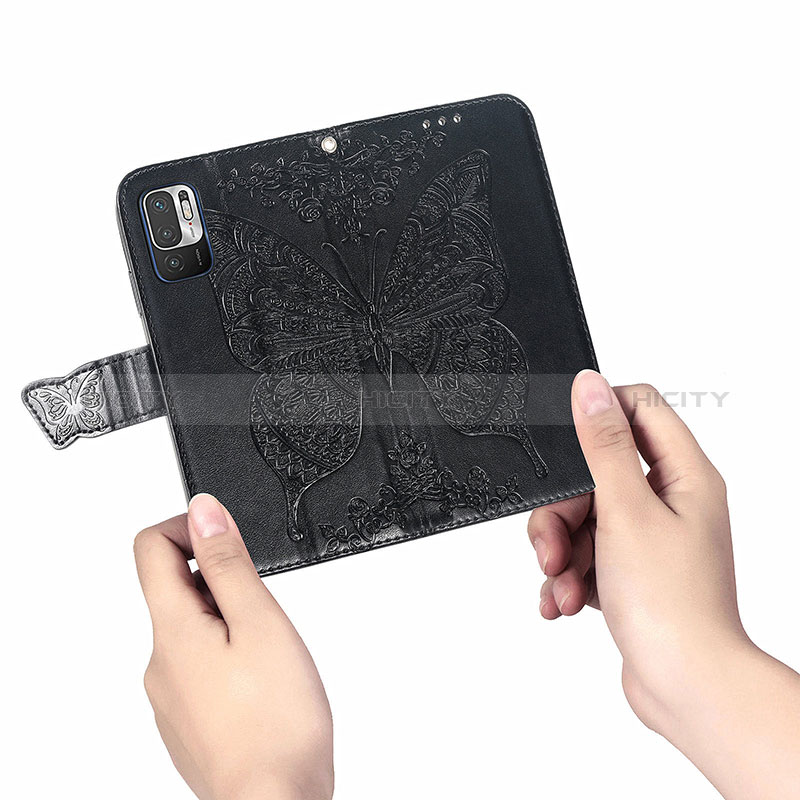Custodia Portafoglio In Pelle Farfalla Cover con Supporto per Xiaomi Redmi Note 10 5G