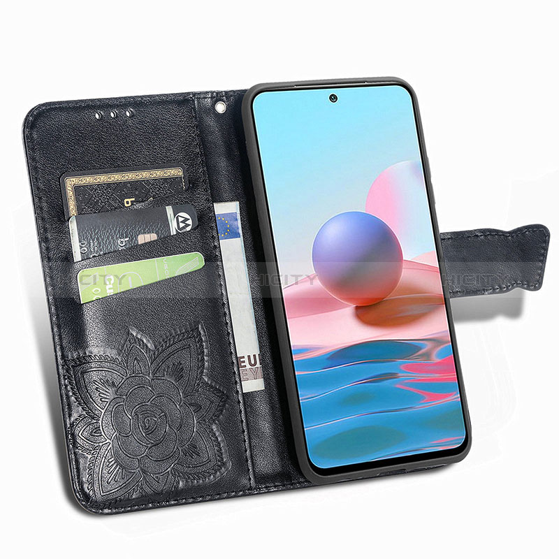 Custodia Portafoglio In Pelle Farfalla Cover con Supporto per Xiaomi Redmi Note 10 JE 5G