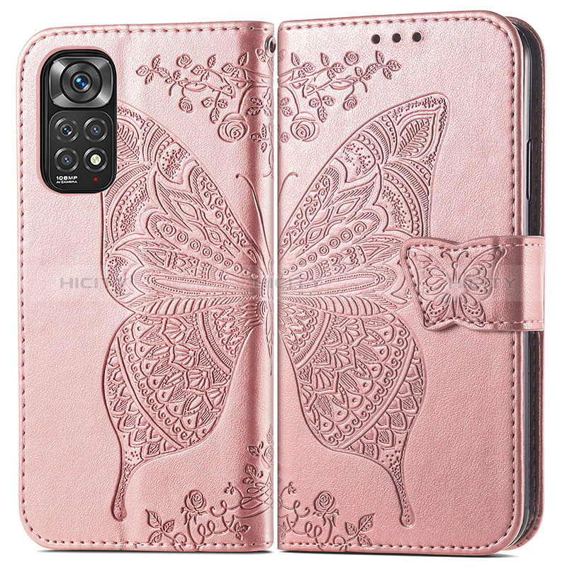 Custodia Portafoglio In Pelle Farfalla Cover con Supporto per Xiaomi Redmi Note 11 Pro 4G