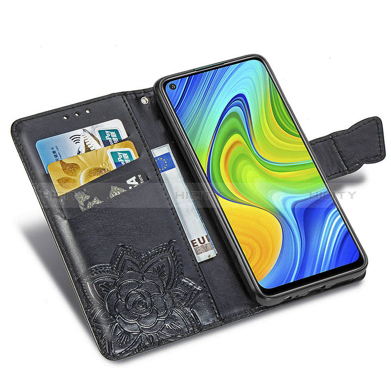 Custodia Portafoglio In Pelle Farfalla Cover con Supporto per Xiaomi Redmi Note 9