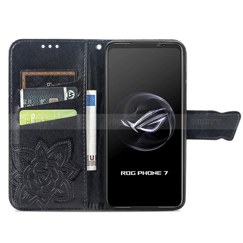 Custodia Portafoglio In Pelle Farfalla Cover con Supporto S01D per Asus ROG Phone 7