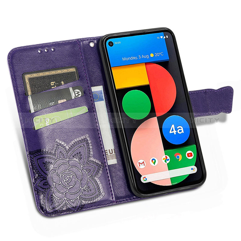 Custodia Portafoglio In Pelle Farfalla Cover con Supporto S01D per Google Pixel 5a 5G