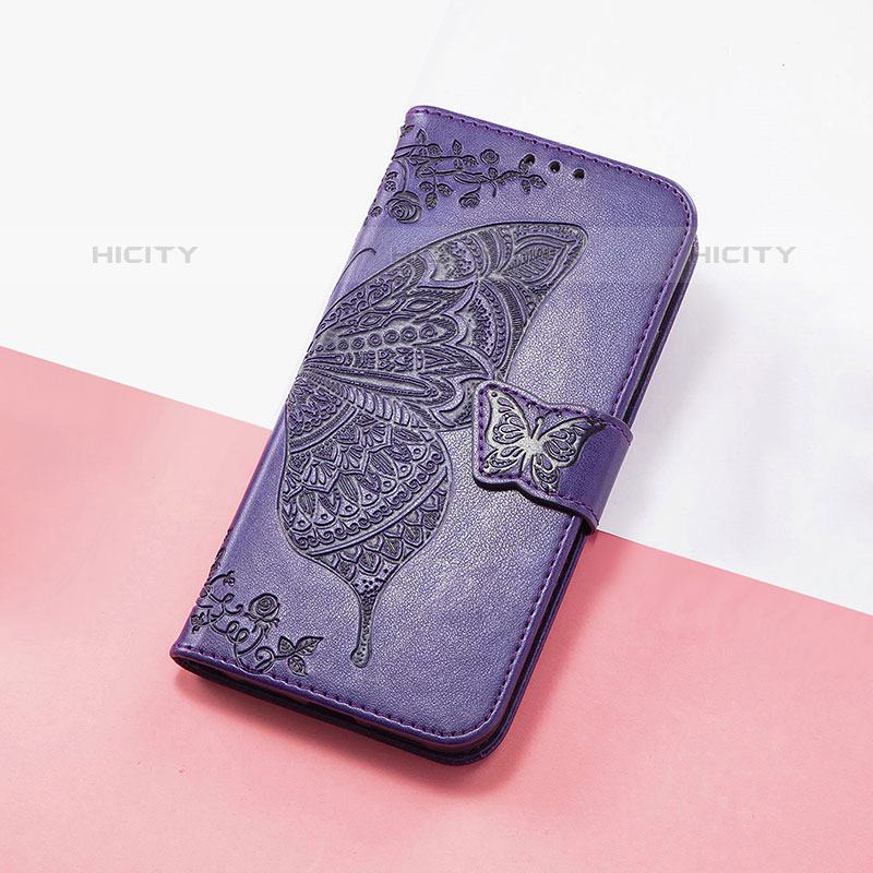 Custodia Portafoglio In Pelle Farfalla Cover con Supporto S01D per Google Pixel 6a 5G Viola