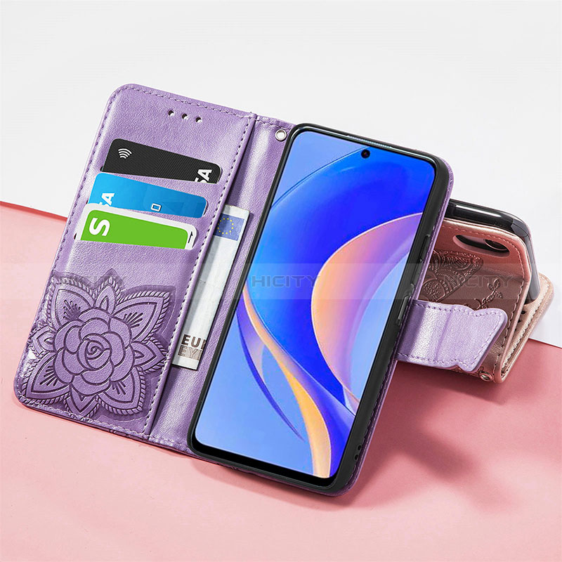 Custodia Portafoglio In Pelle Farfalla Cover con Supporto S01D per Huawei Enjoy 50 Pro