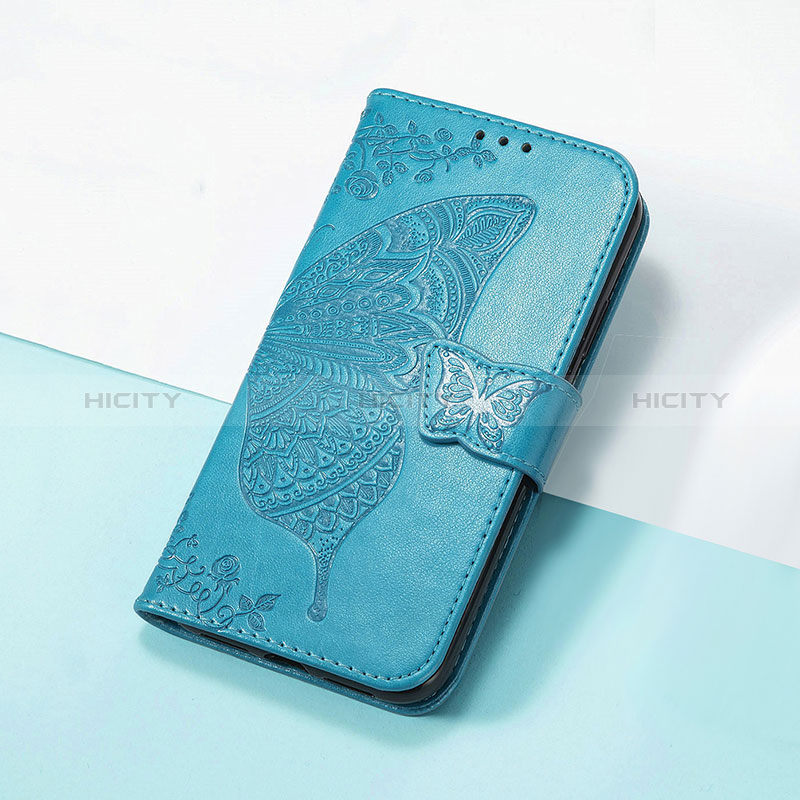 Custodia Portafoglio In Pelle Farfalla Cover con Supporto S01D per Huawei Honor 50 Pro 5G Blu