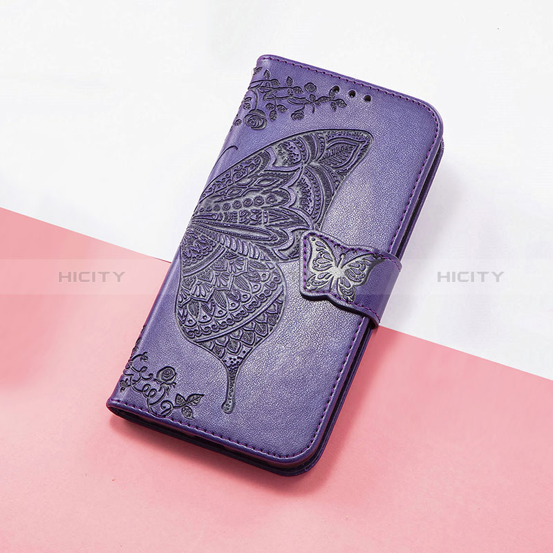 Custodia Portafoglio In Pelle Farfalla Cover con Supporto S01D per Huawei Honor 50 Pro 5G Viola