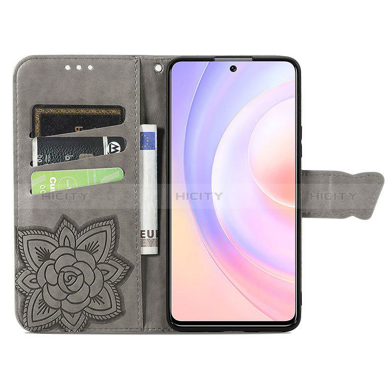 Custodia Portafoglio In Pelle Farfalla Cover con Supporto S01D per Huawei Honor 50 SE 5G