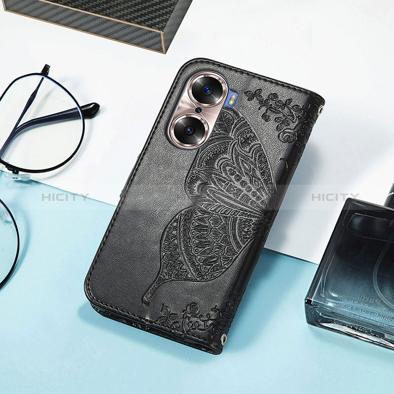 Custodia Portafoglio In Pelle Farfalla Cover con Supporto S01D per Huawei Honor 60 Pro 5G