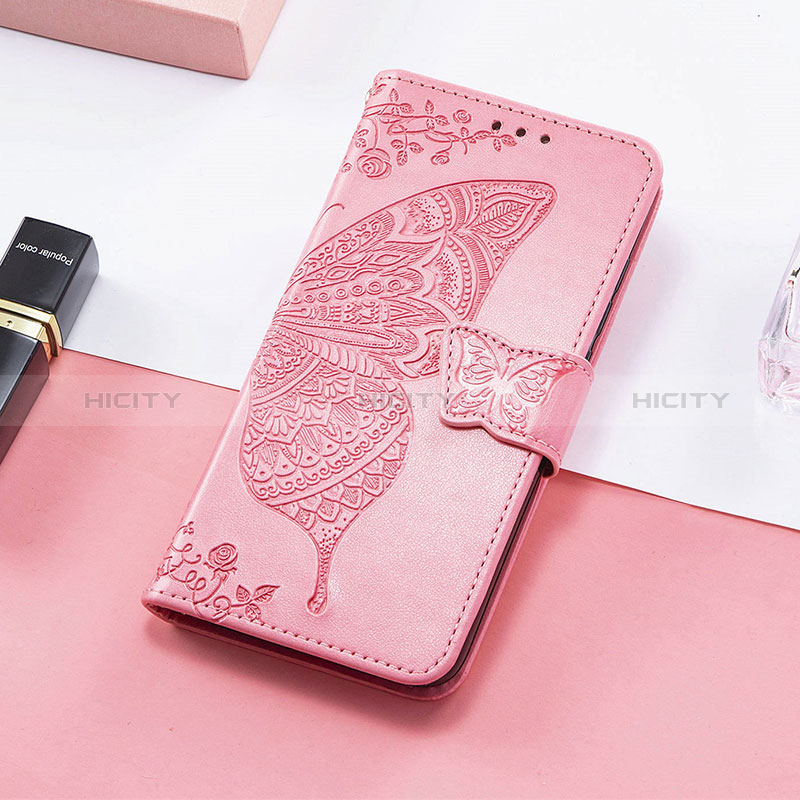 Custodia Portafoglio In Pelle Farfalla Cover con Supporto S01D per Huawei Honor 60 SE 5G Rosa Caldo