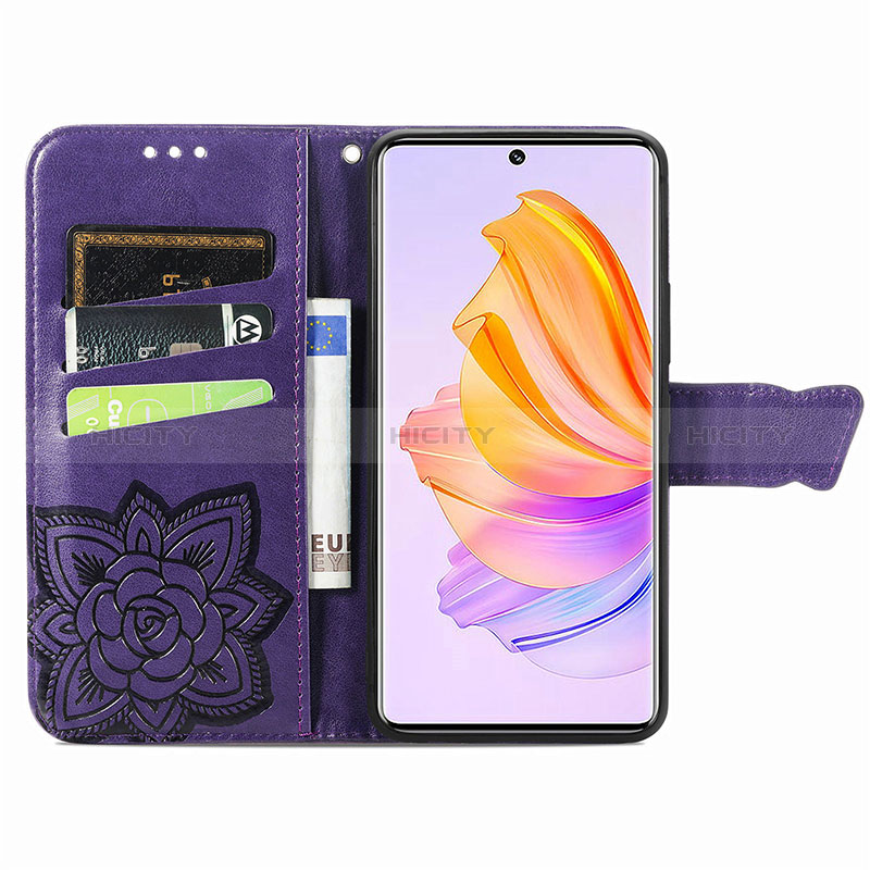 Custodia Portafoglio In Pelle Farfalla Cover con Supporto S01D per Huawei Honor 80 SE 5G