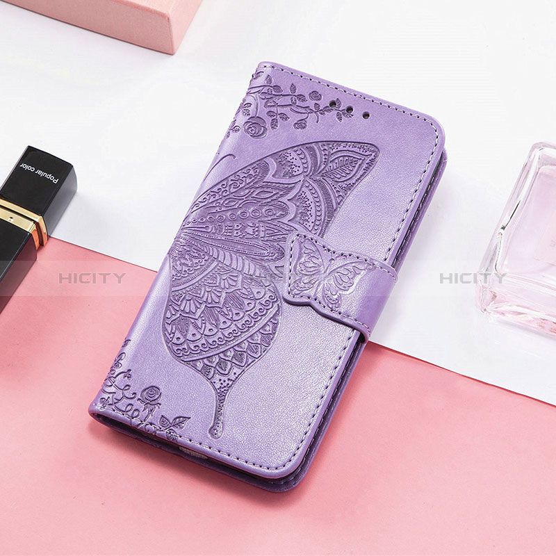 Custodia Portafoglio In Pelle Farfalla Cover con Supporto S01D per Huawei Honor 80 SE 5G Lavanda