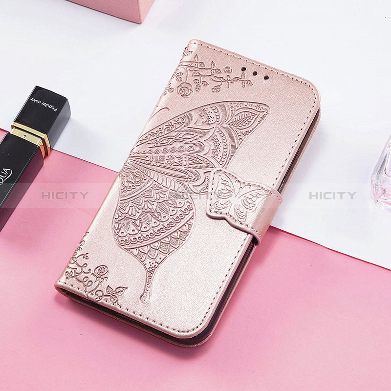 Custodia Portafoglio In Pelle Farfalla Cover con Supporto S01D per Huawei Honor 80 SE 5G Oro Rosa