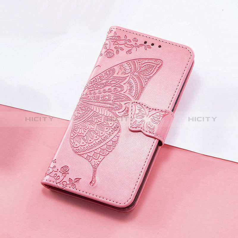 Custodia Portafoglio In Pelle Farfalla Cover con Supporto S01D per Huawei Honor Magic3 Pro 5G Rosa Caldo