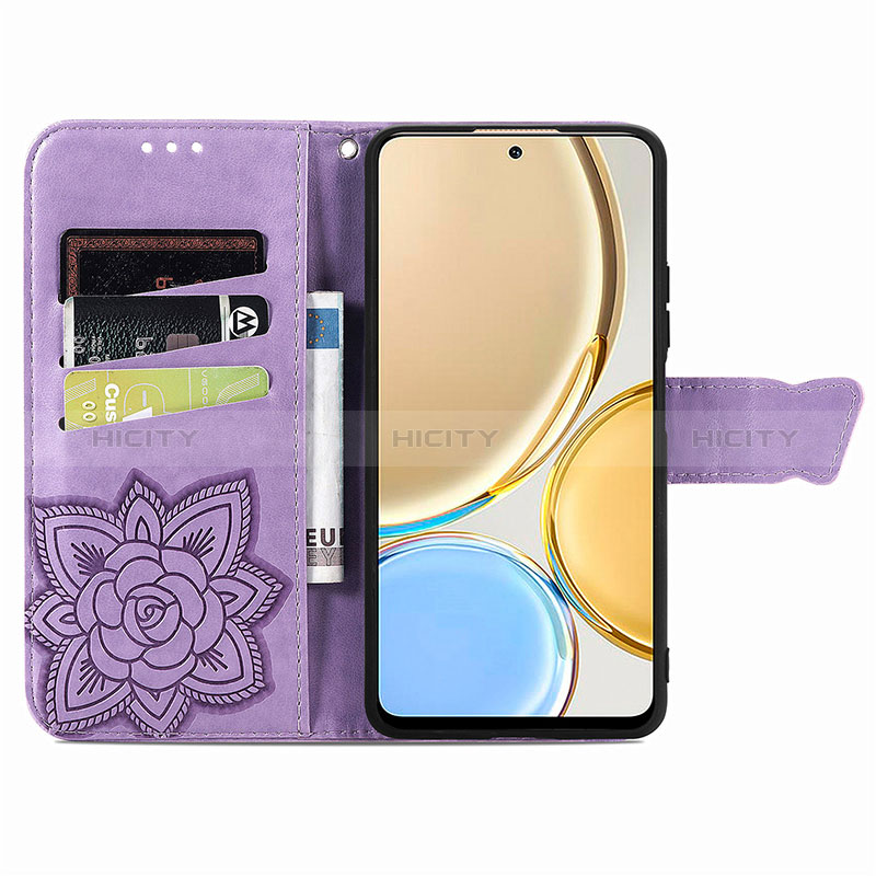 Custodia Portafoglio In Pelle Farfalla Cover con Supporto S01D per Huawei Honor X9 5G