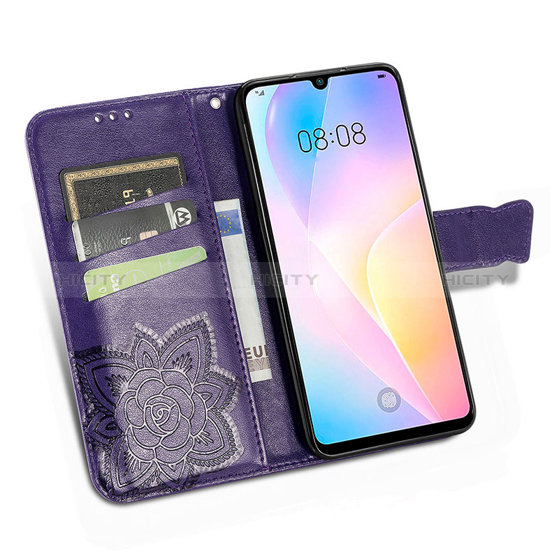 Custodia Portafoglio In Pelle Farfalla Cover con Supporto S01D per Huawei Nova 8 SE 4G