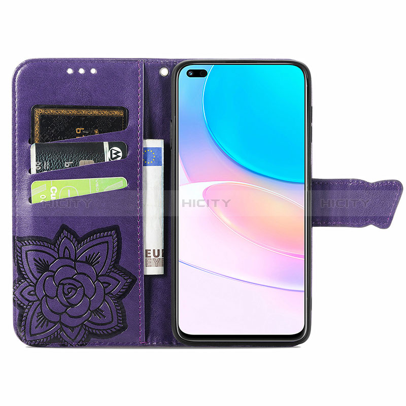 Custodia Portafoglio In Pelle Farfalla Cover con Supporto S01D per Huawei Nova 8i