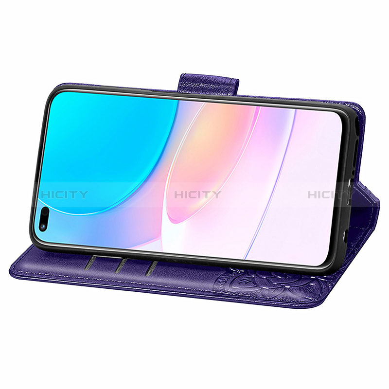 Custodia Portafoglio In Pelle Farfalla Cover con Supporto S01D per Huawei Nova 8i