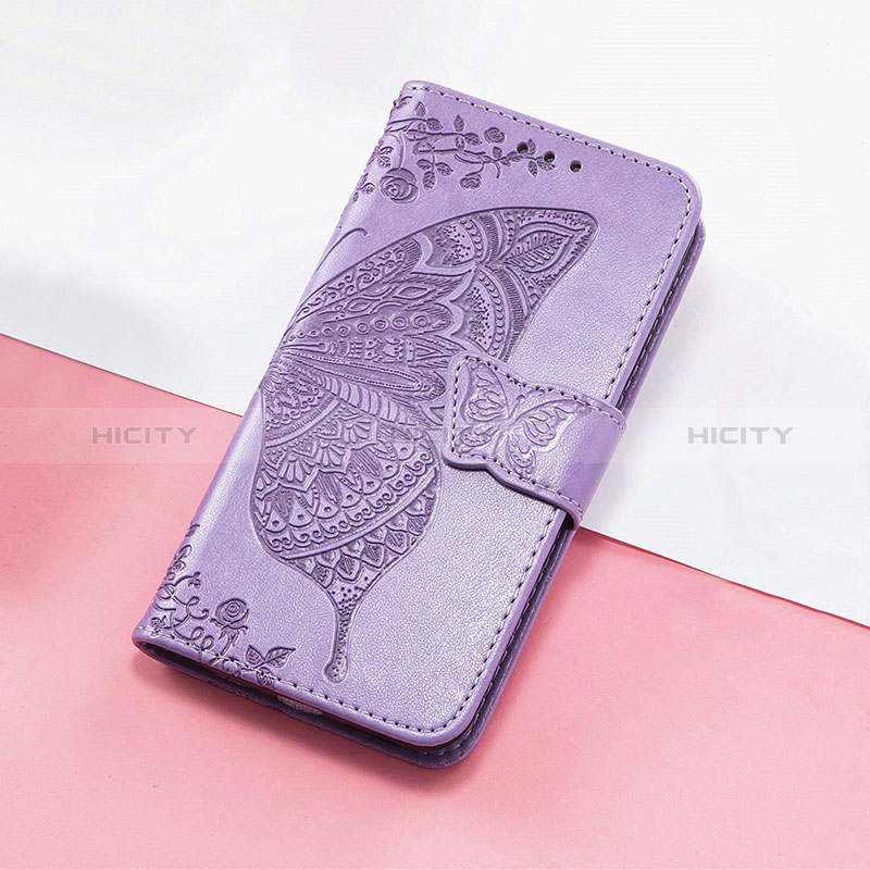 Custodia Portafoglio In Pelle Farfalla Cover con Supporto S01D per Huawei Nova 8i Lavanda