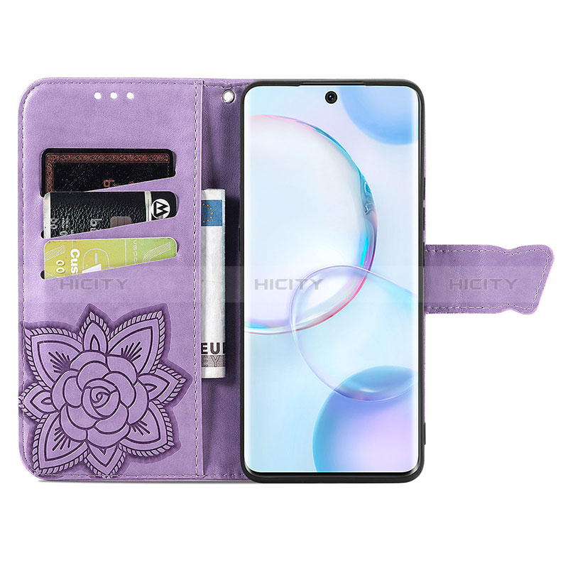 Custodia Portafoglio In Pelle Farfalla Cover con Supporto S01D per Huawei Nova 9