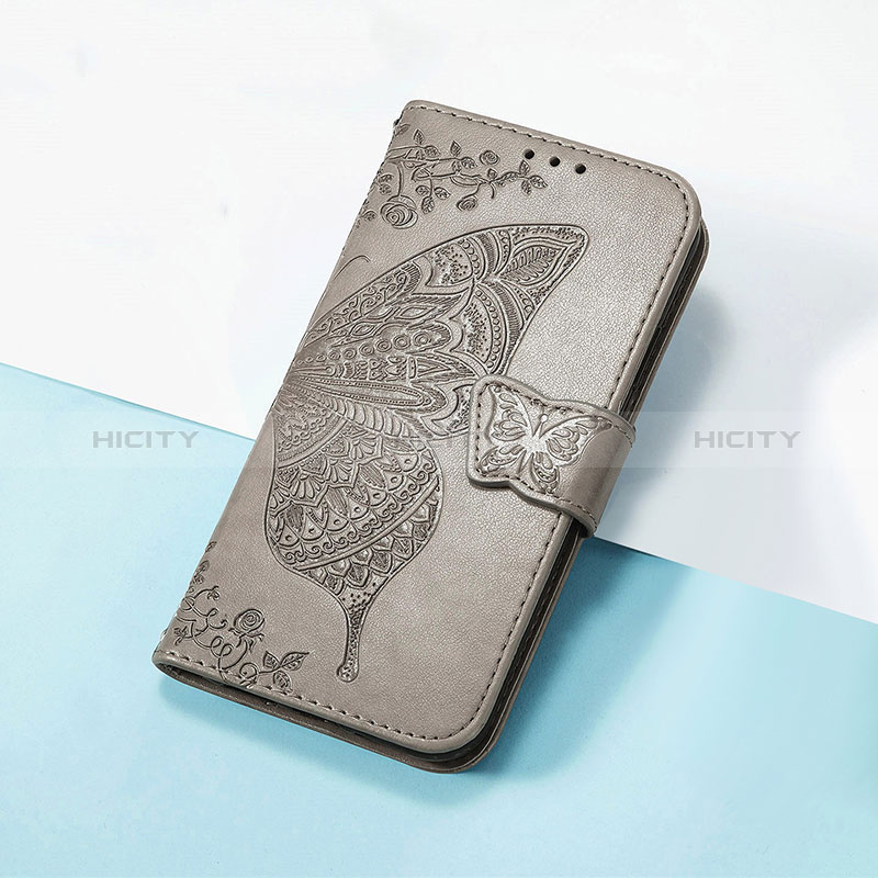 Custodia Portafoglio In Pelle Farfalla Cover con Supporto S01D per Huawei Nova Y90 Grigio