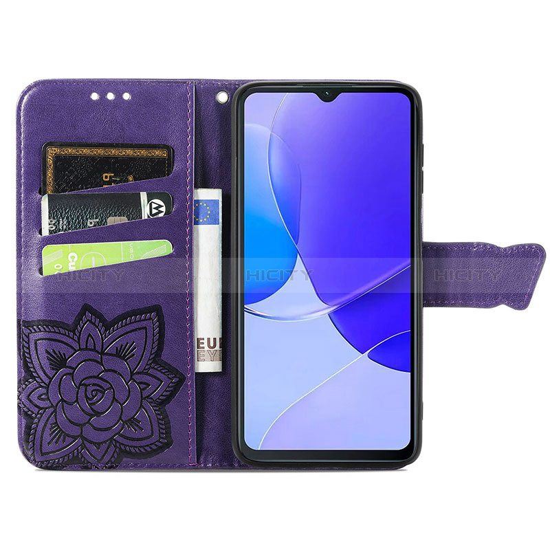 Custodia Portafoglio In Pelle Farfalla Cover con Supporto S01D per Huawei Nova Y91