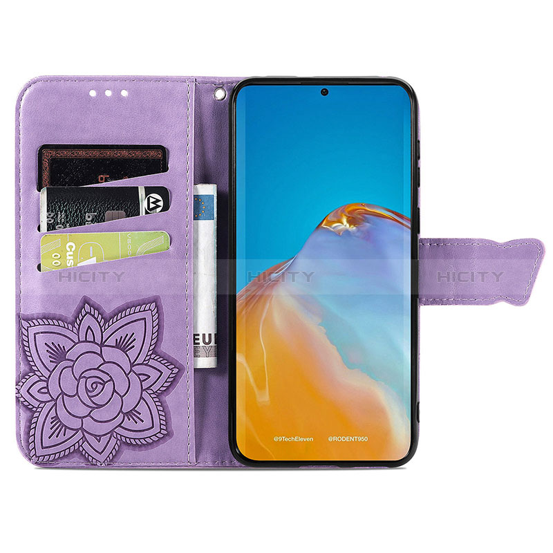 Custodia Portafoglio In Pelle Farfalla Cover con Supporto S01D per Huawei P50