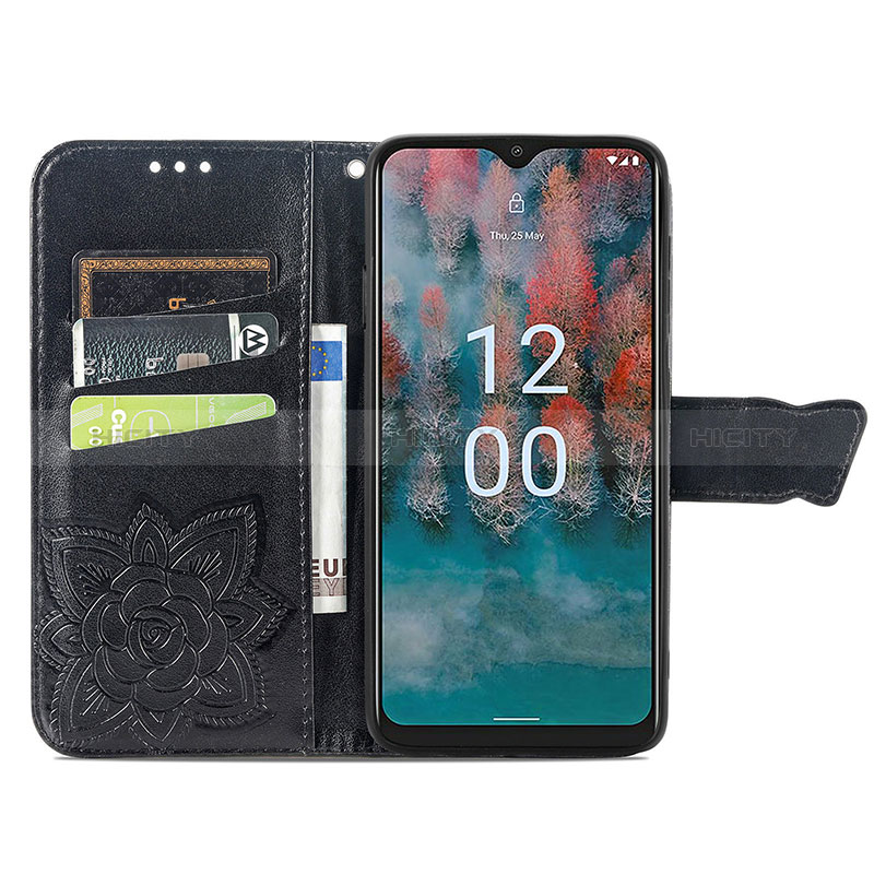 Custodia Portafoglio In Pelle Farfalla Cover con Supporto S01D per Nokia C12 Pro