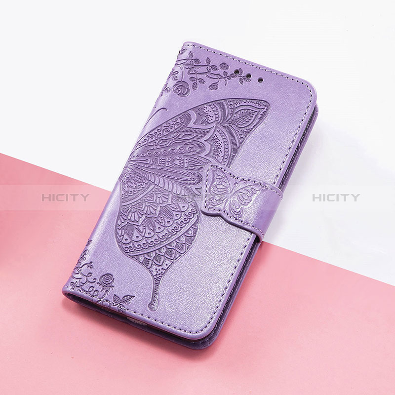 Custodia Portafoglio In Pelle Farfalla Cover con Supporto S01D per Nokia C3 Lavanda