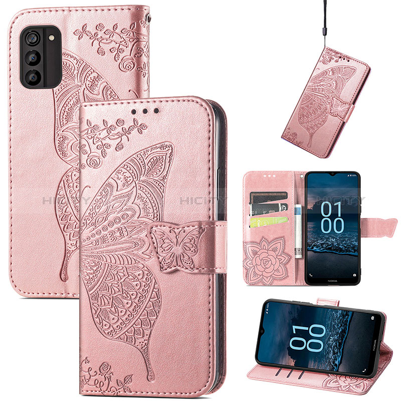 Custodia Portafoglio In Pelle Farfalla Cover con Supporto S01D per Nokia G100