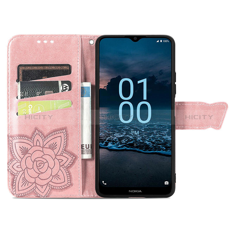 Custodia Portafoglio In Pelle Farfalla Cover con Supporto S01D per Nokia G100