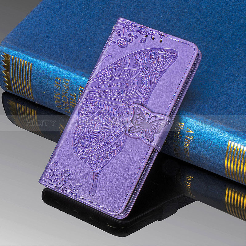 Custodia Portafoglio In Pelle Farfalla Cover con Supporto S01D per Samsung Galaxy S25 Ultra 5G Lavanda