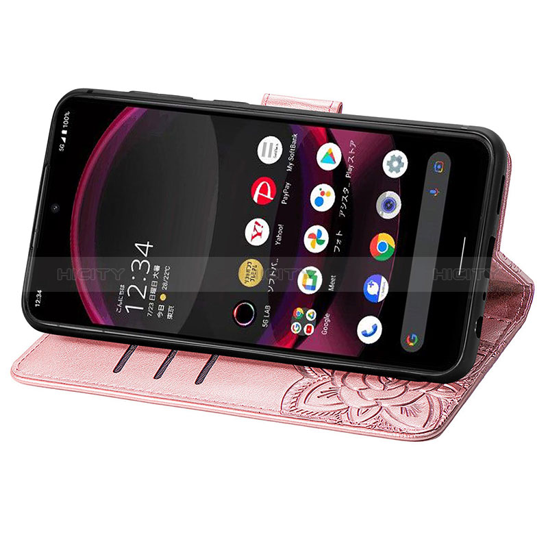 Custodia Portafoglio In Pelle Farfalla Cover con Supporto S01D per Sharp Aquos R8 Pro