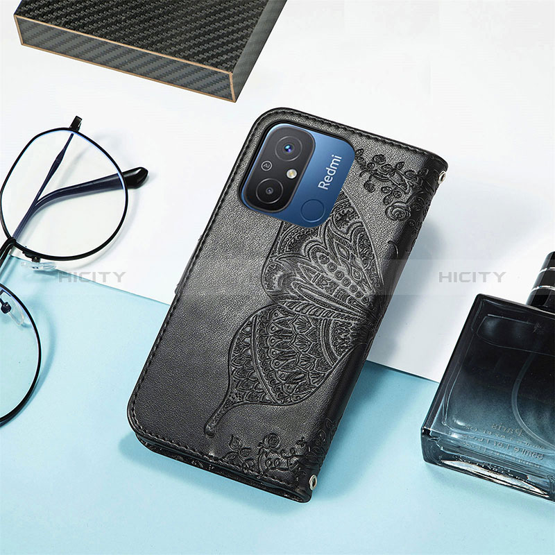 Custodia Portafoglio In Pelle Farfalla Cover con Supporto S01D per Xiaomi Poco C55